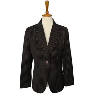 NWT Signature by Larry Levine Pinstripe Workwear Preppy Corpcore Blazer Size 8